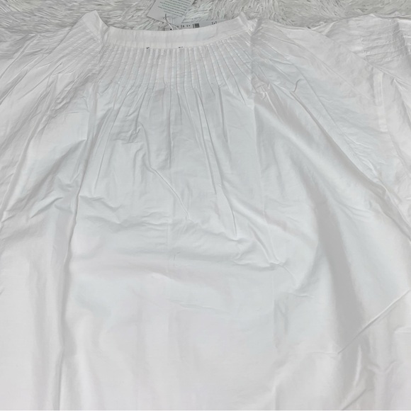 J Crew short sleeve Jolie dress in eyelet cotton poplin button front in white - Picture 5 of 12